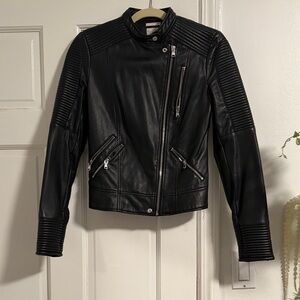 Zara Black Leather Biker Jacket